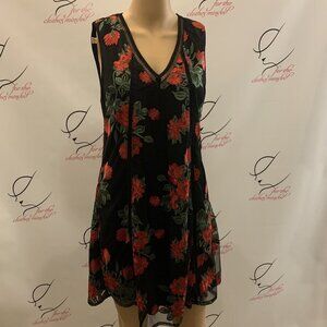 Romeo & Juliet Couture. Mini Fit & Flare Dress Size S. Embroidered Chiffon. B58